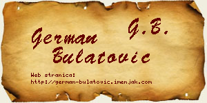 German Bulatović vizit kartica